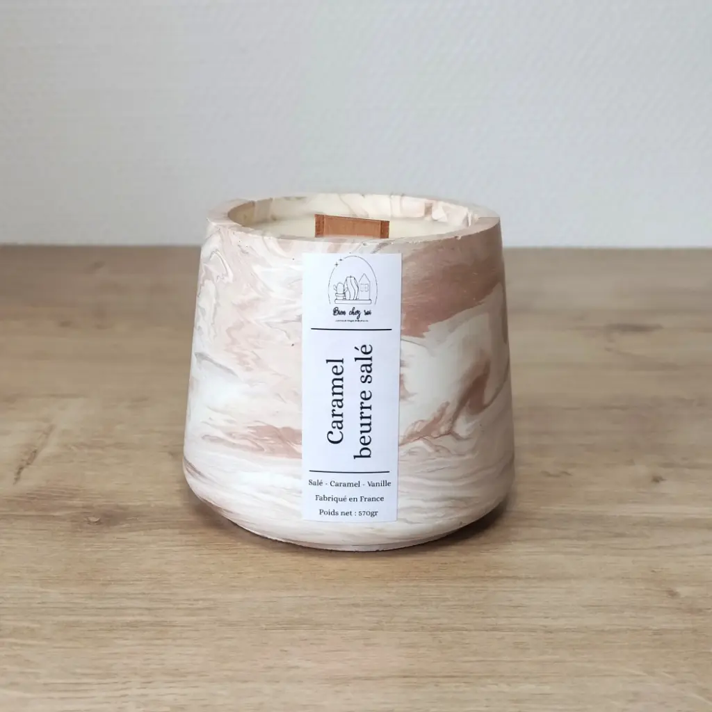 Bougie Caramel beurre salé marbrée