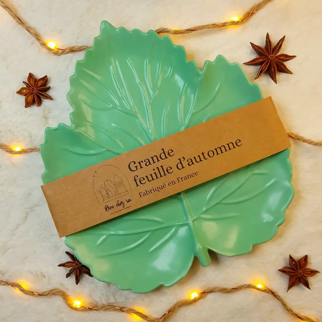 Vide poche Grande feuille d'automne vert