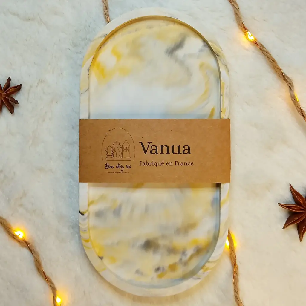 Vide poche Vanua jaune et noir marbré