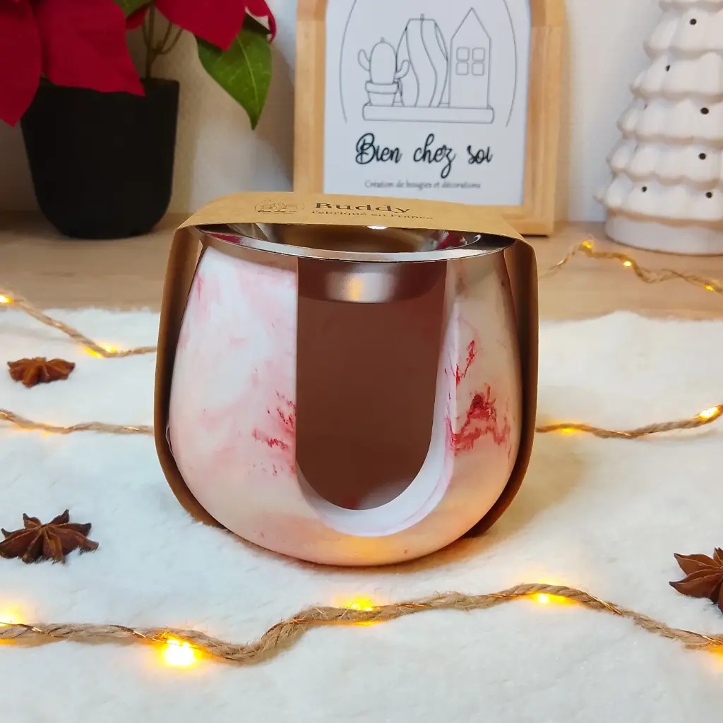 Brûle parfum Buddy marbré rose