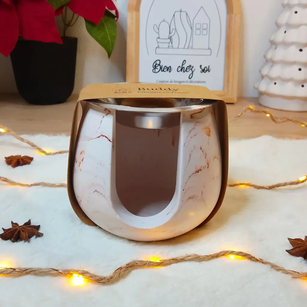 Brûle parfum Buddy marbré marron