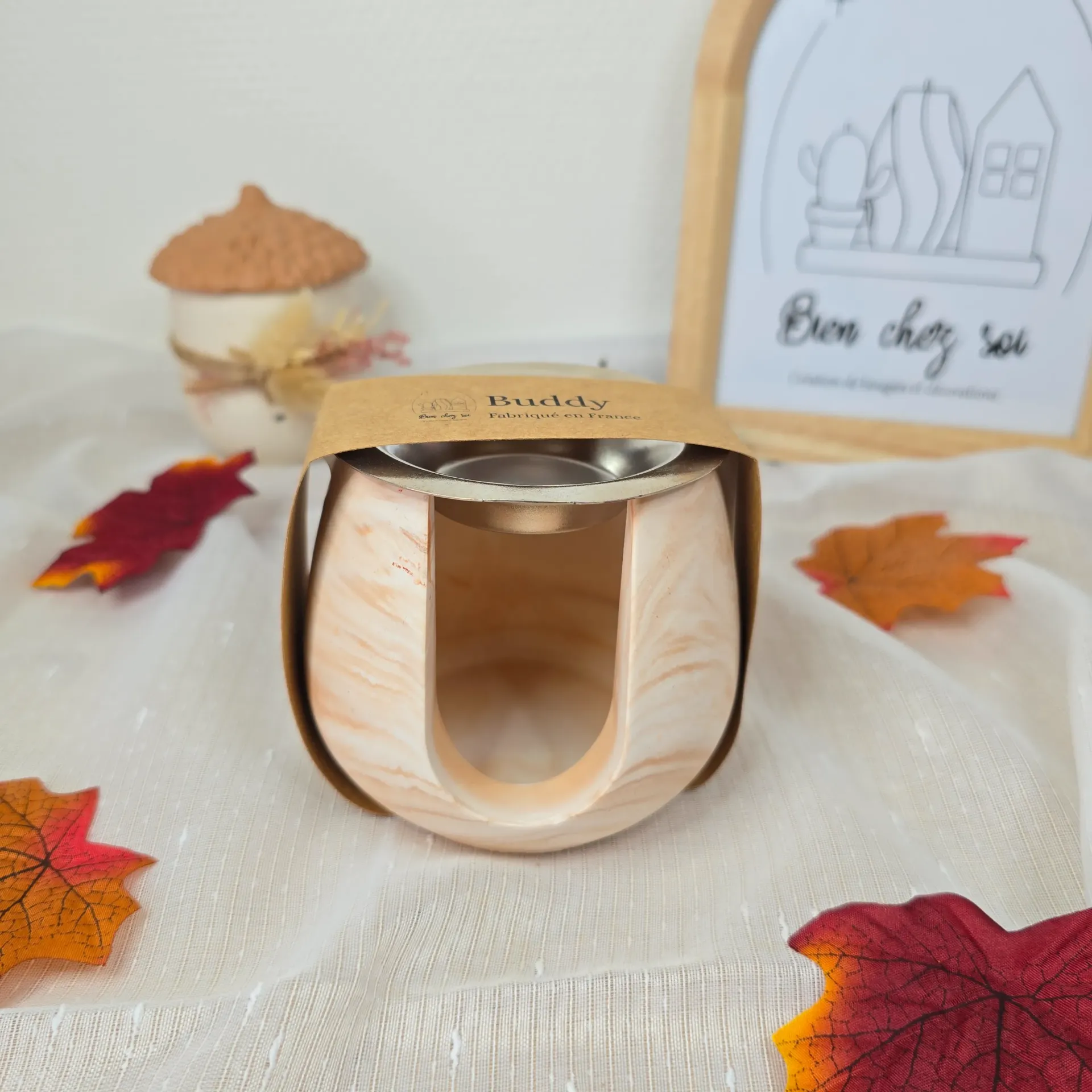 Brûle parfum Buddy marron marbré