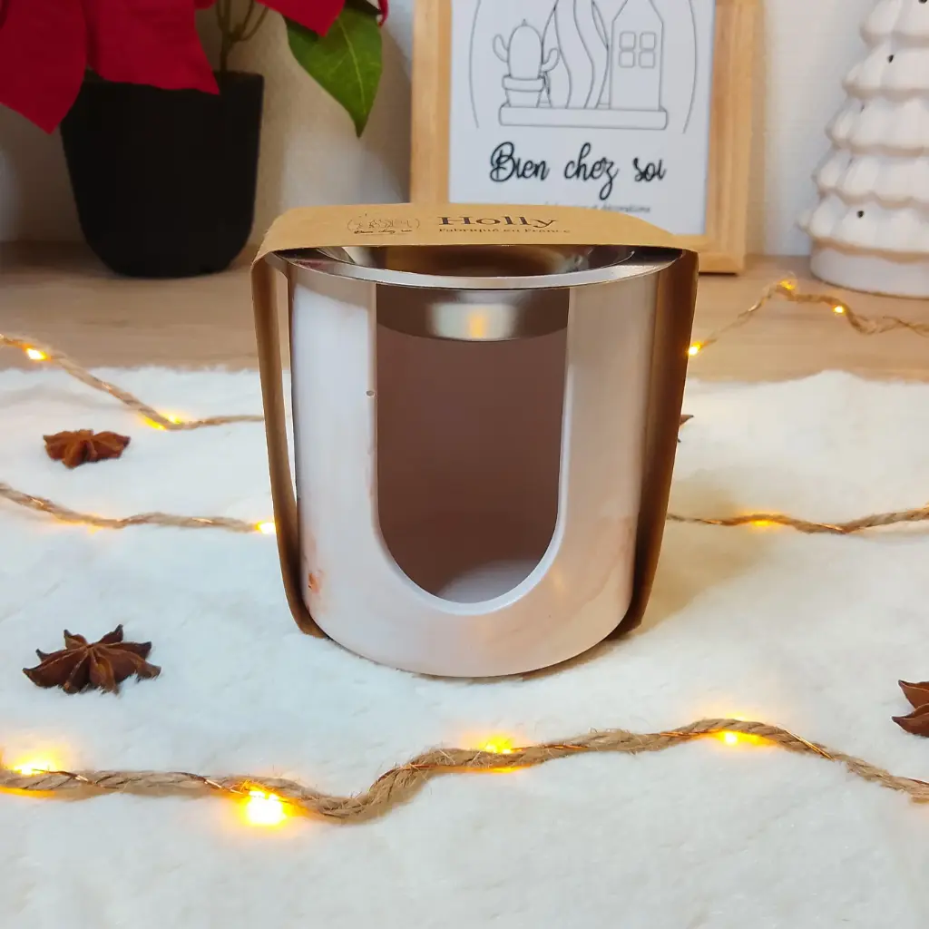 Brûle parfum Holly marbré marron