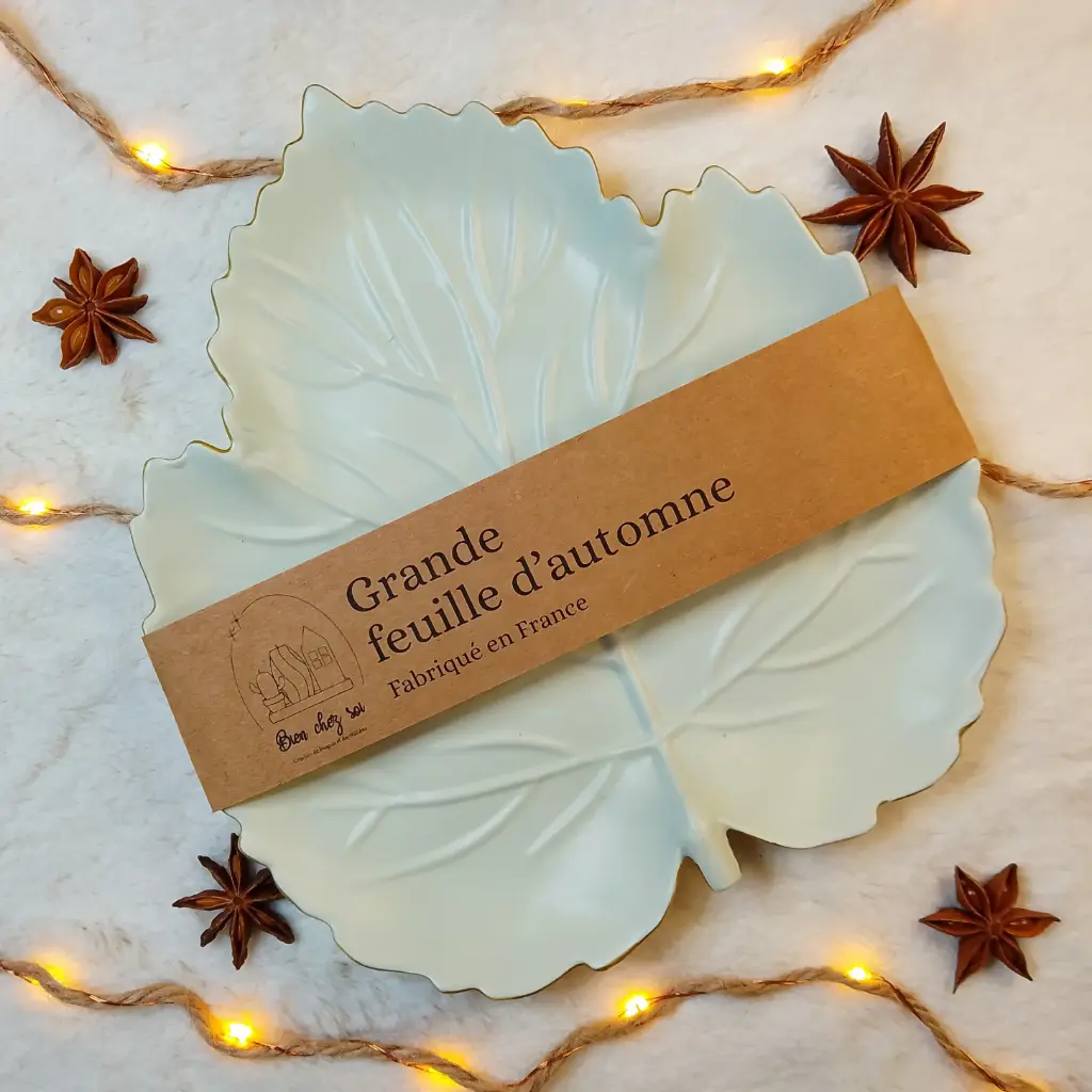 Vide poche Grande feuille d'automne vert et doré