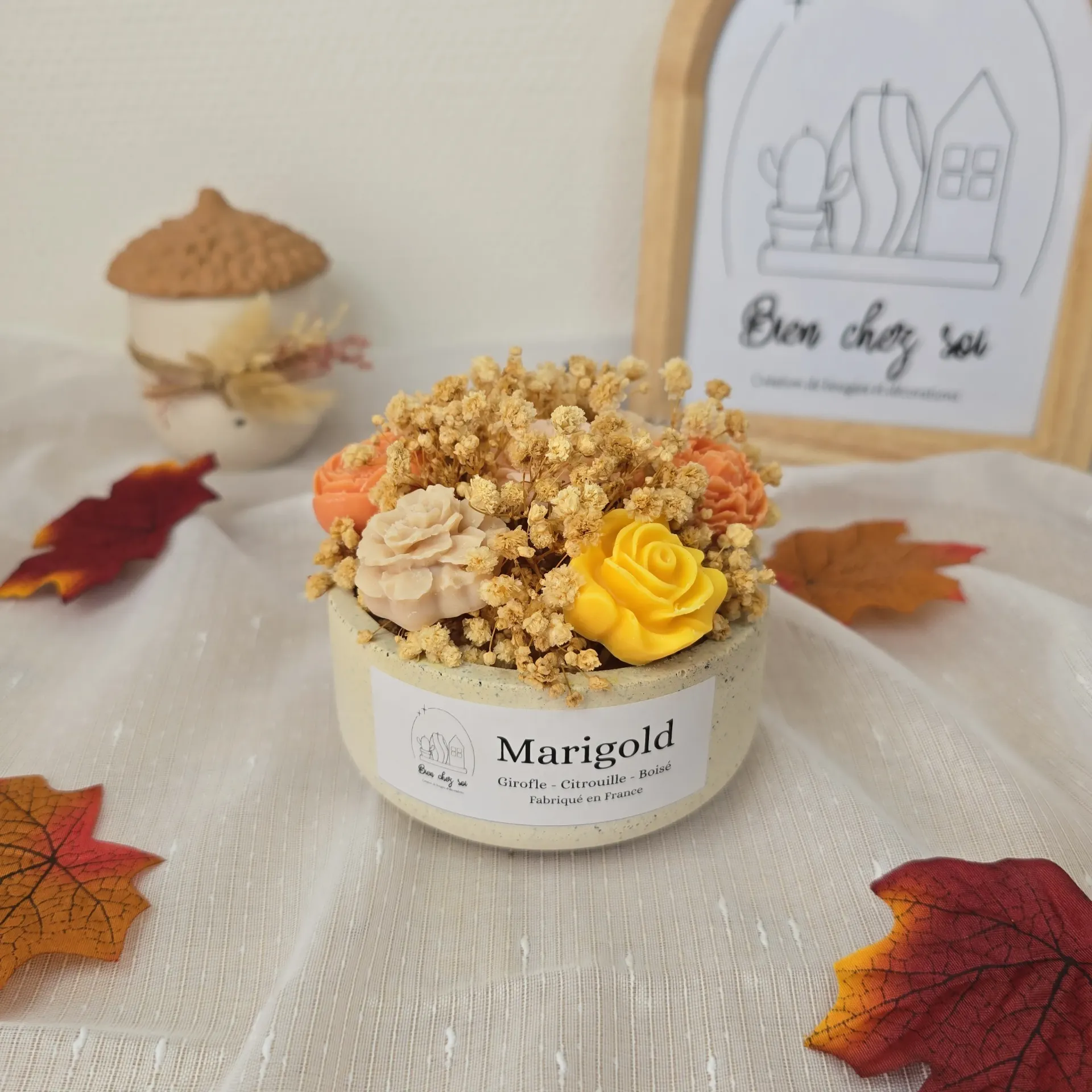 Bougie et fondants Marigold Citrouille blanche ambré