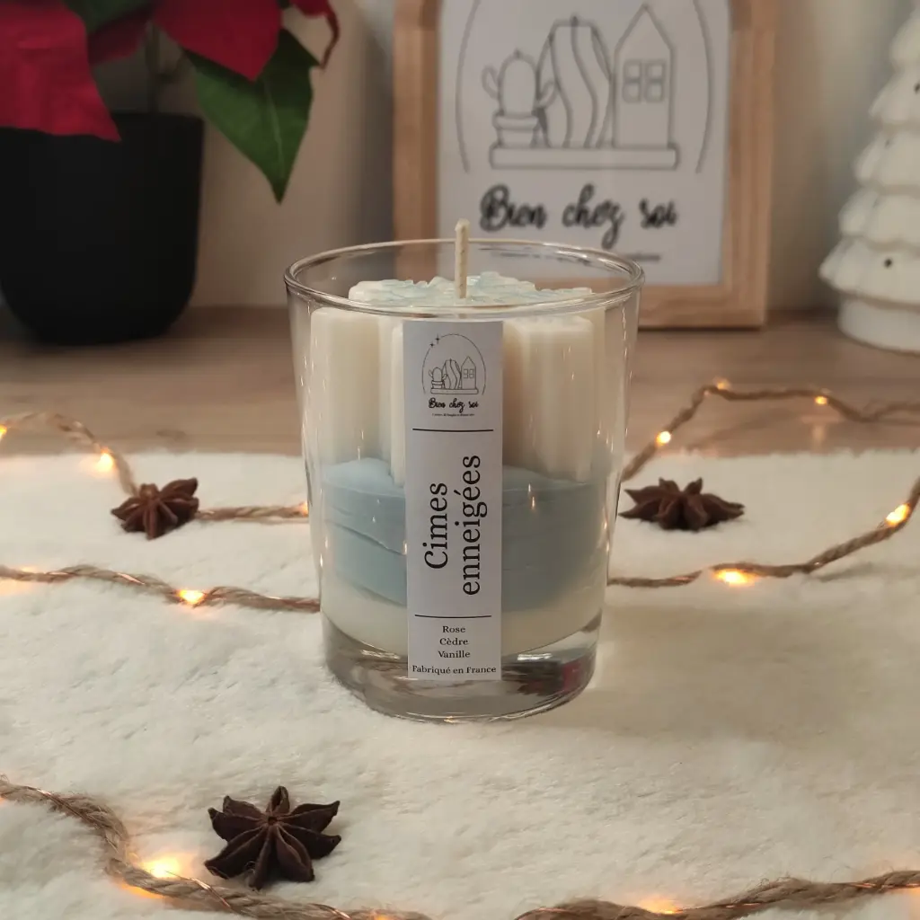 Bougie Cimes enneigées