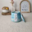 Bougie Bonbon bleu marbrée