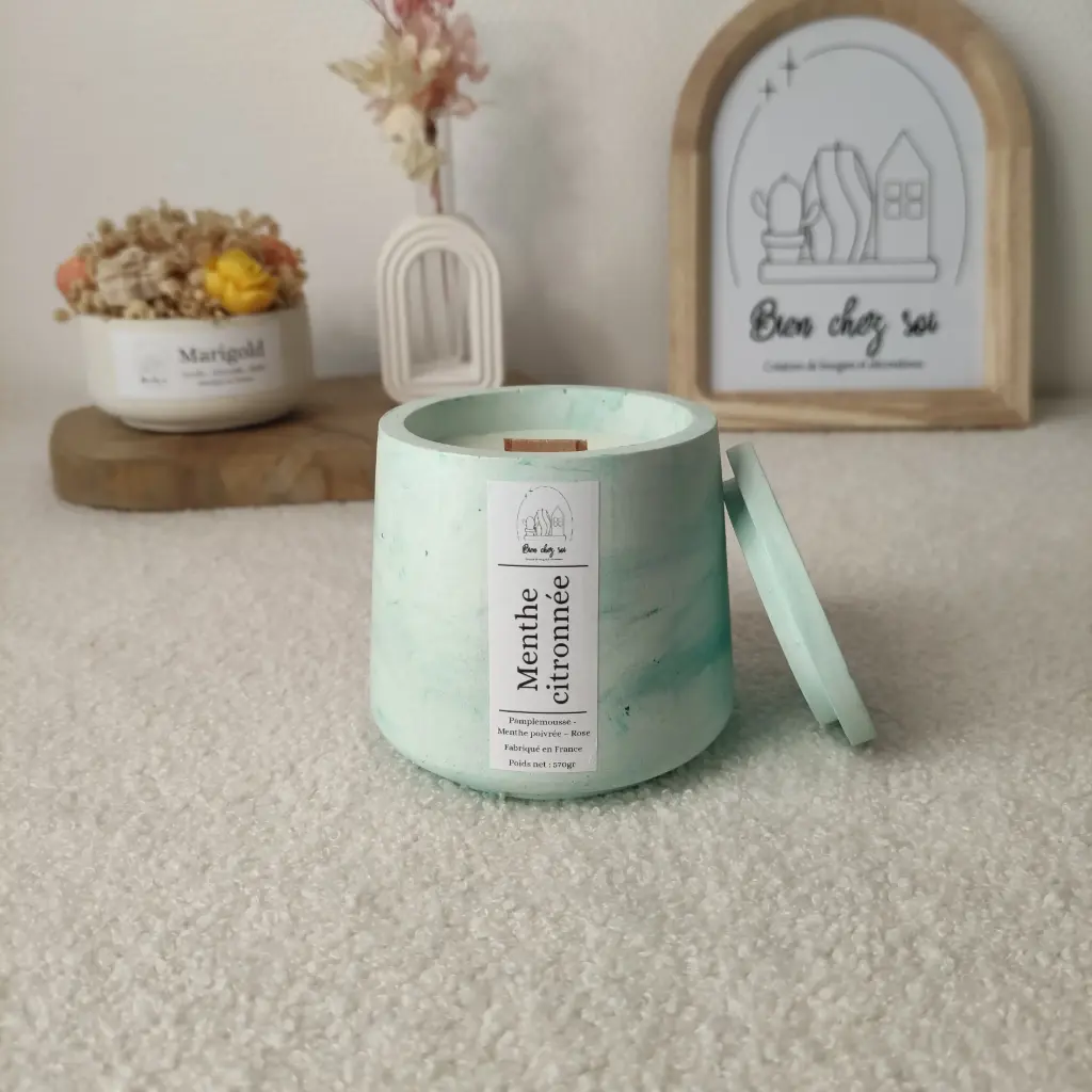 Bougie Melia Menthe citronnée marbrée