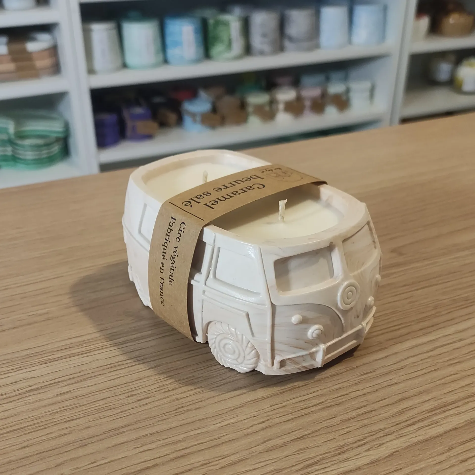 Bougie Van Caramel beurre salé marbrée