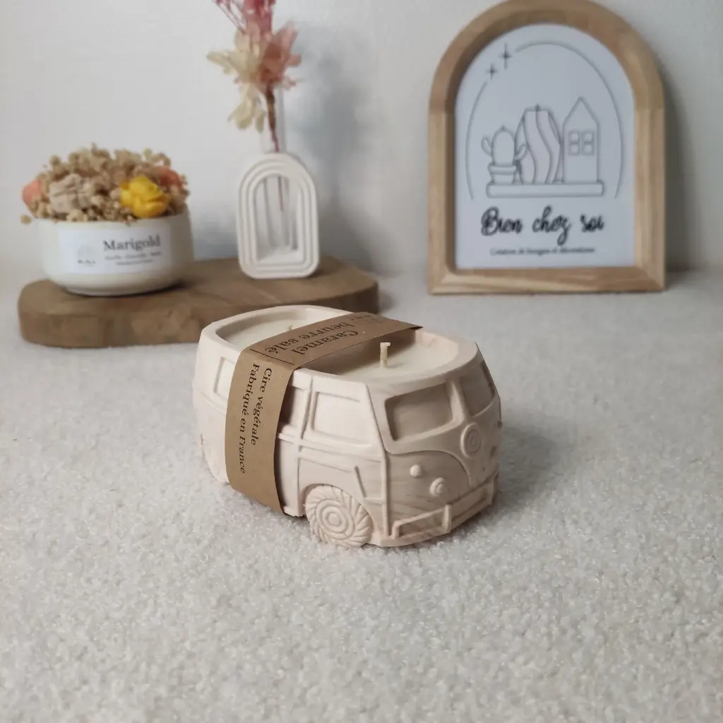 Bougie Van Caramel beurre salé marbrée