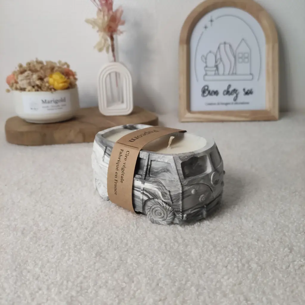 Bougie Van Popcorn marbrée