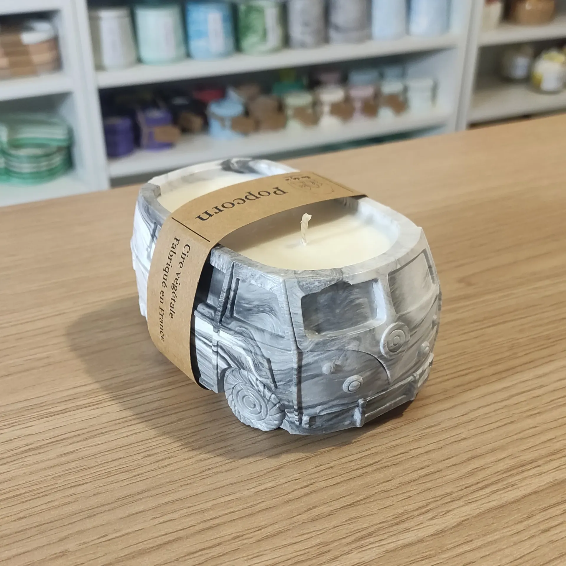 Bougie Van Popcorn marbrée