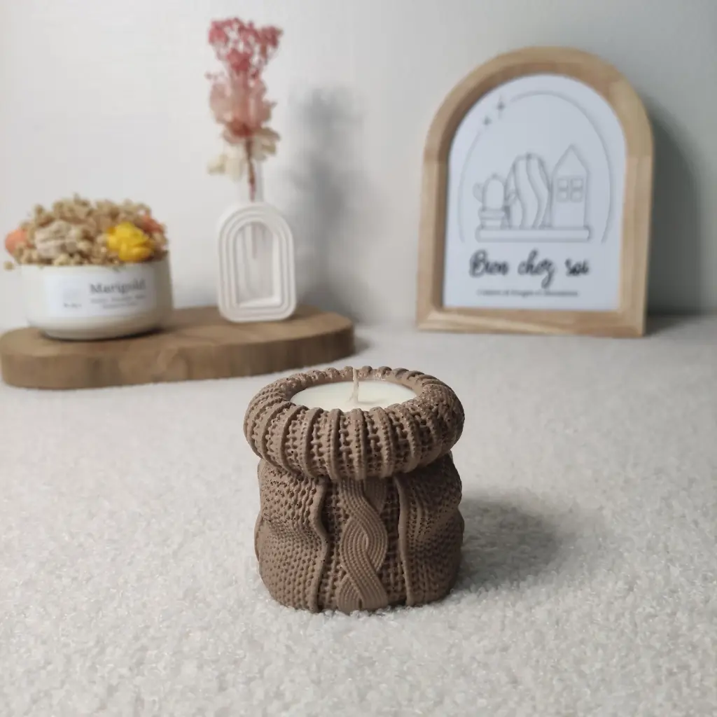 Bougie Rocher praliné tricot