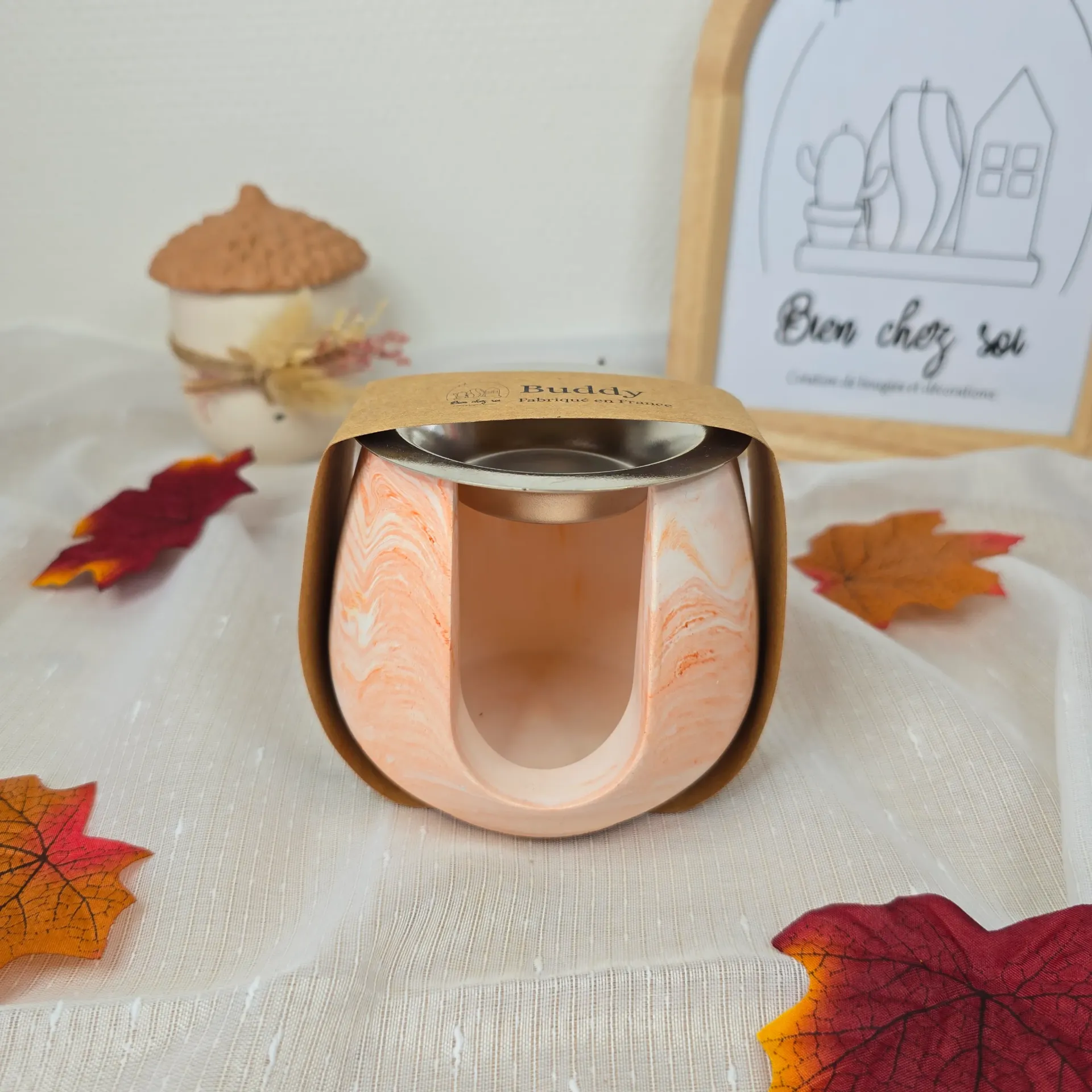 Brûle parfum Buddy orange marbré