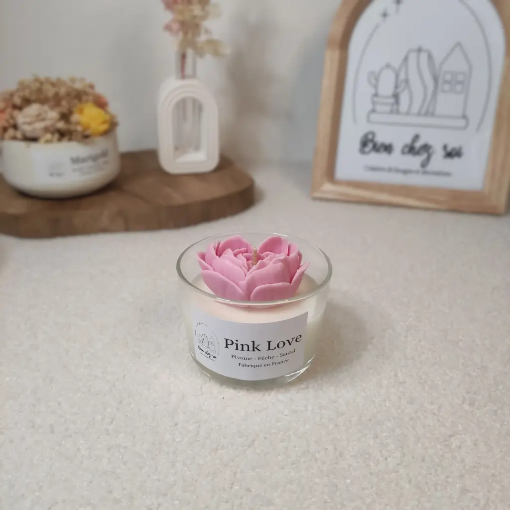 Bougie Valentine Pink Love