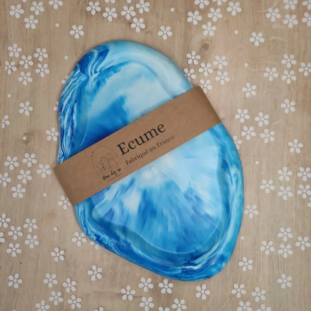 Vide poche Ecume bleu marbré