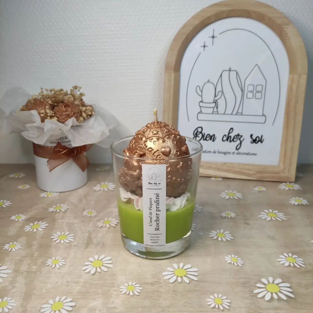 Bougie L'œuf de Pâques Rocher praliné