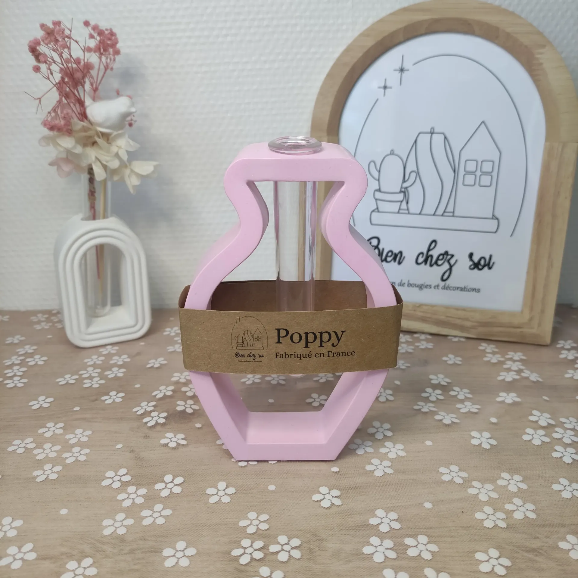 Vase Poppy rose