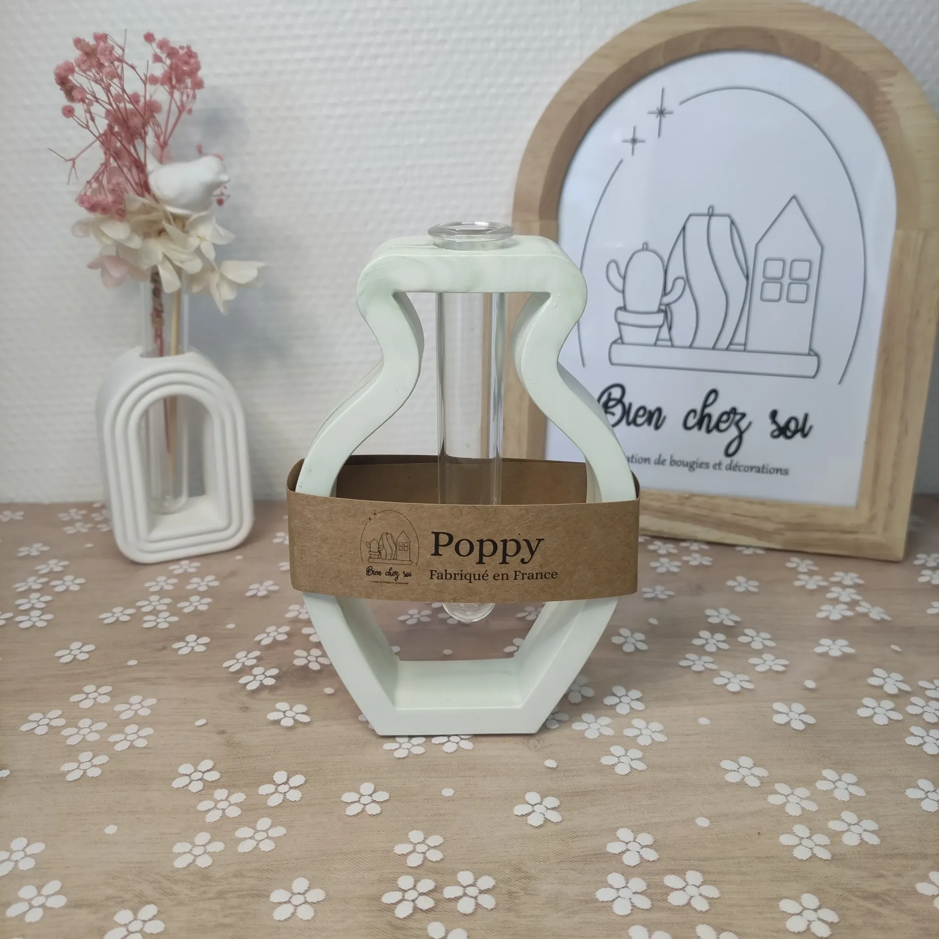 Vase Poppy vert marbré