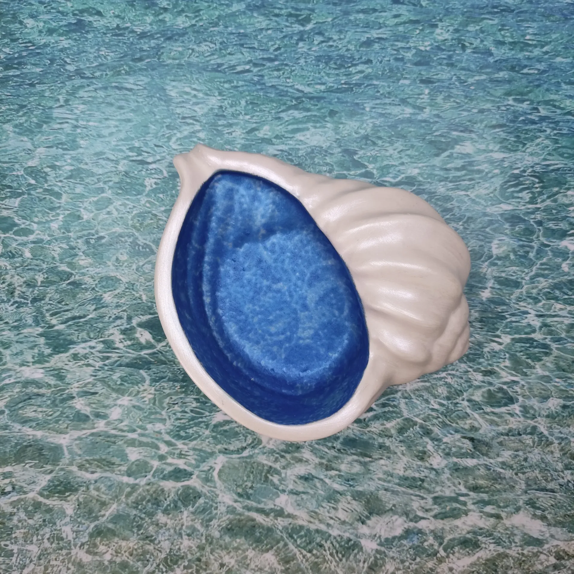 Vide poche Conque blanc et bleu