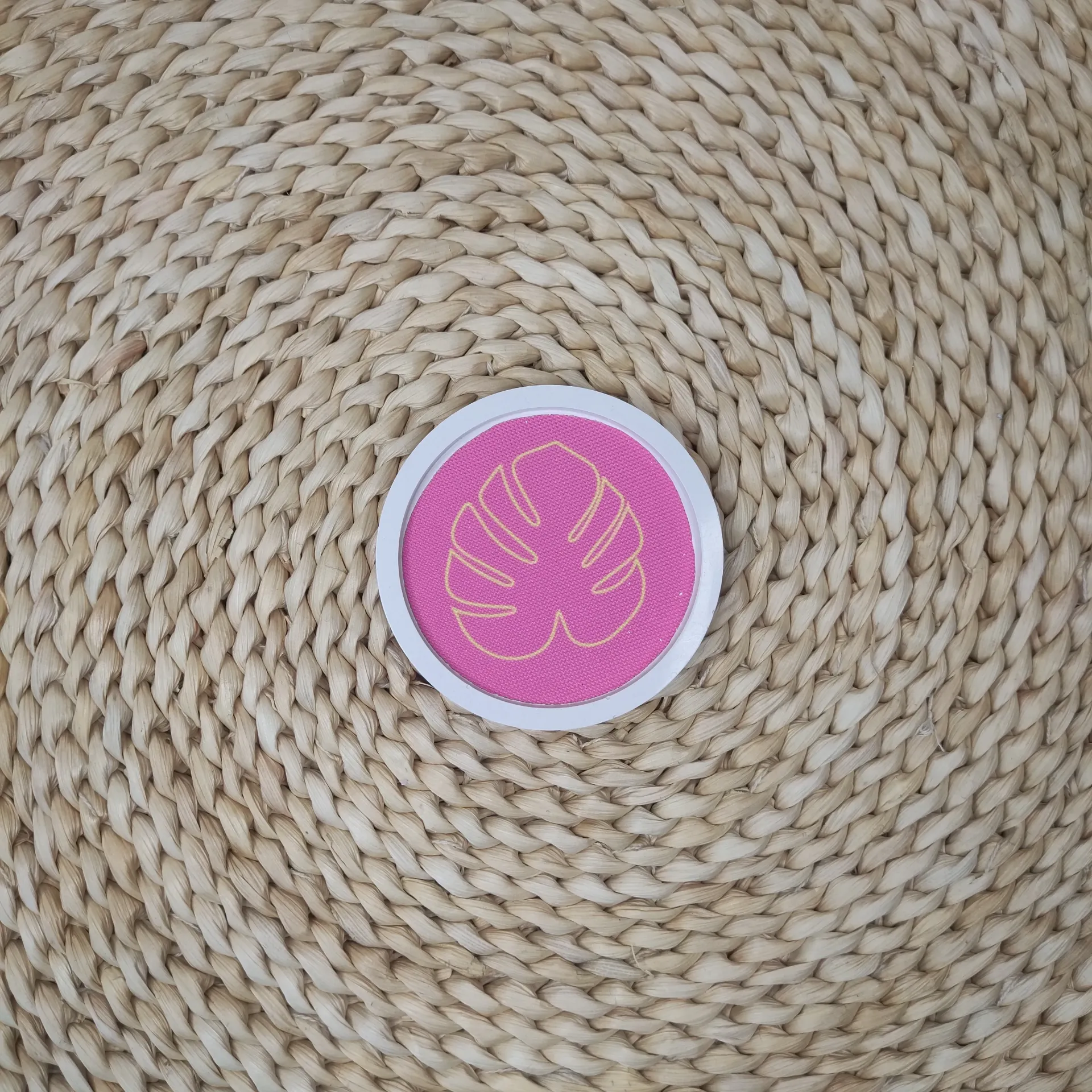 Vide poche Aëla rose monstera jaune
