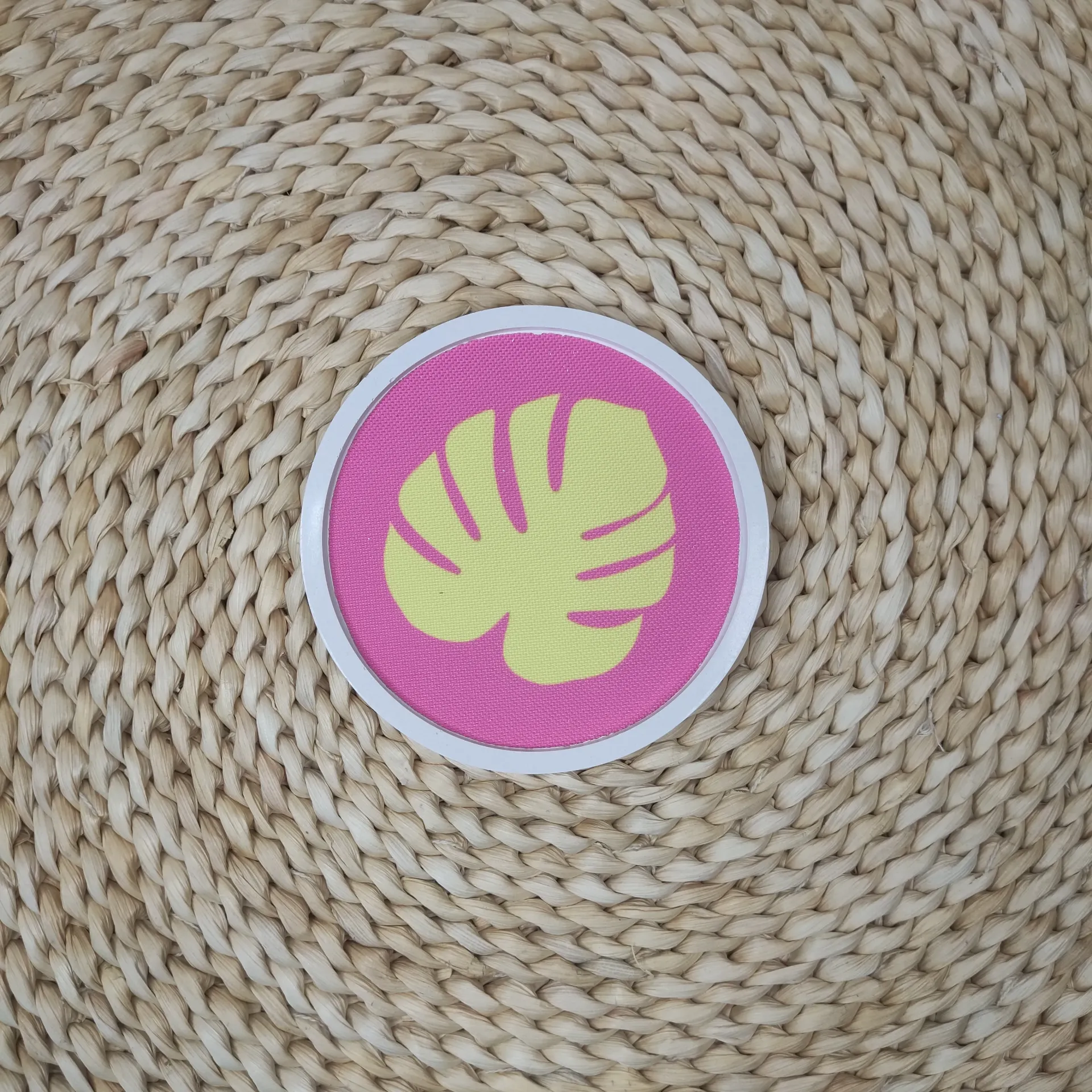 Vide poche Porohita rose monstera jaune