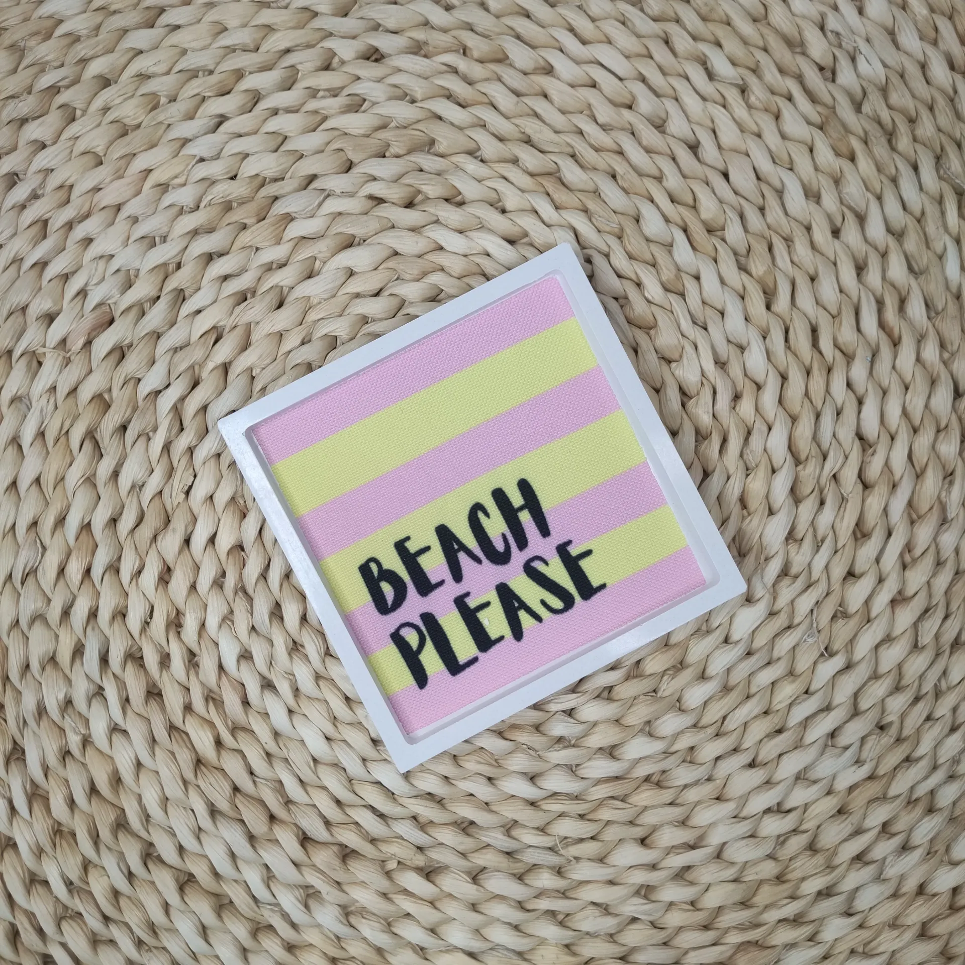 Vide poche Neliö rayé jaune/rose