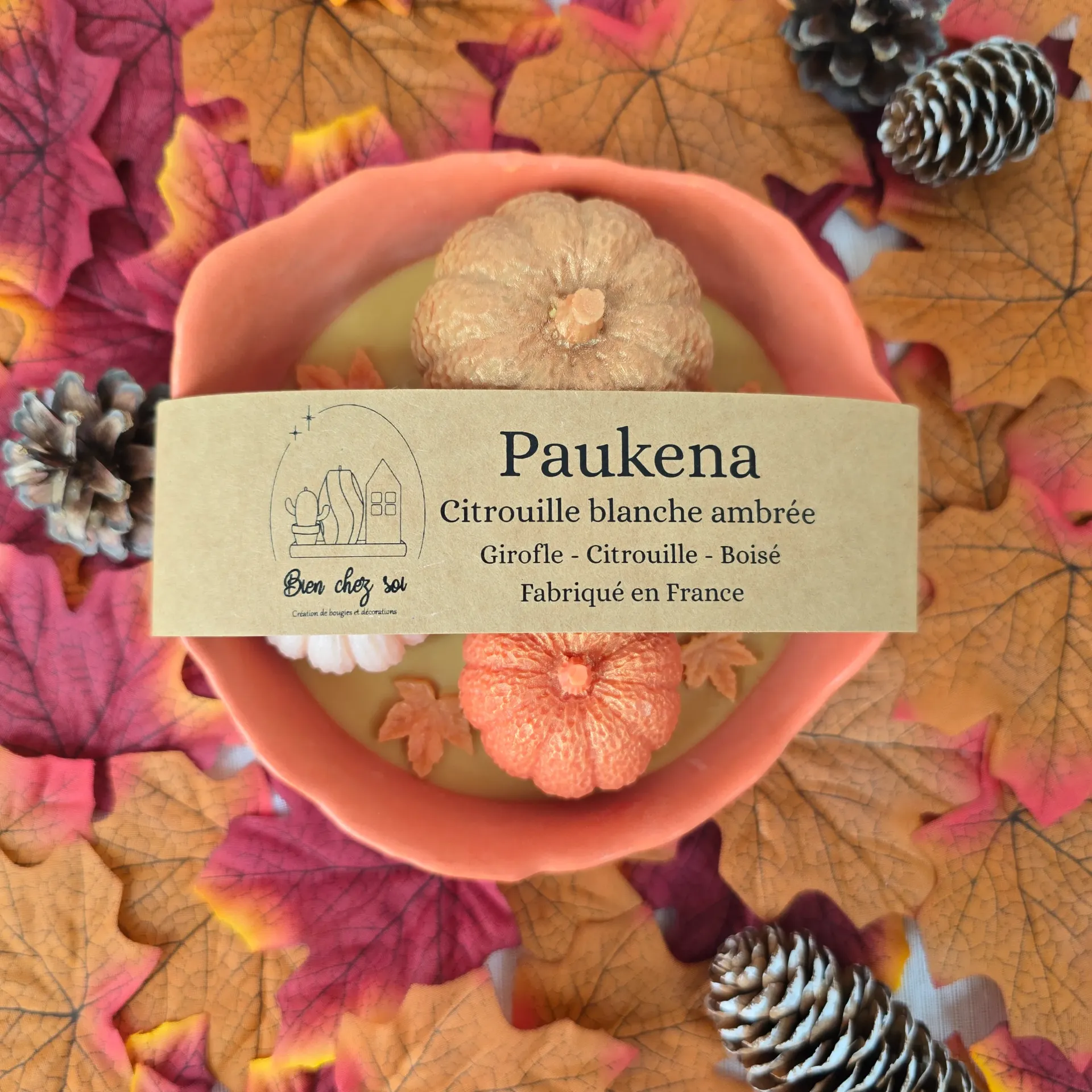 Bougie Paukena Citrouille blanche ambrée