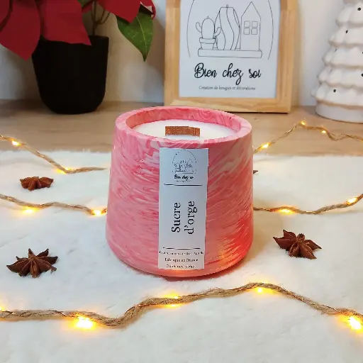 Bougie Sucre d'orge marbrée