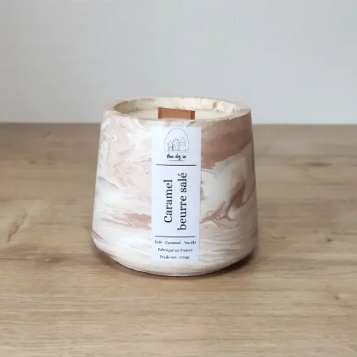 Bougie Caramel beurre salé marbrée