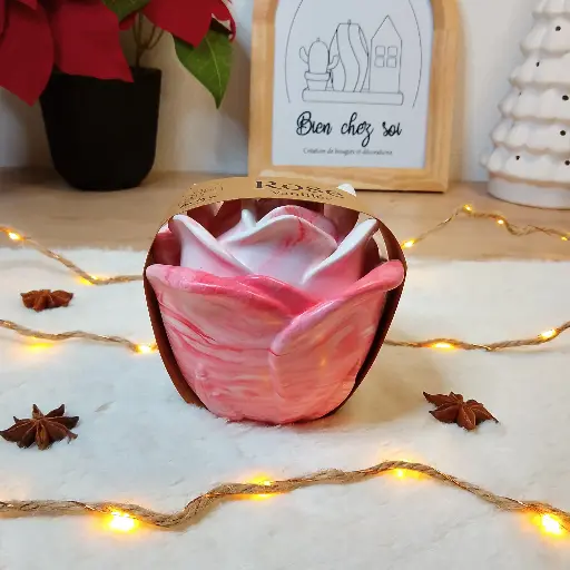Bougie Centifolia Rose vanillée marbrée
