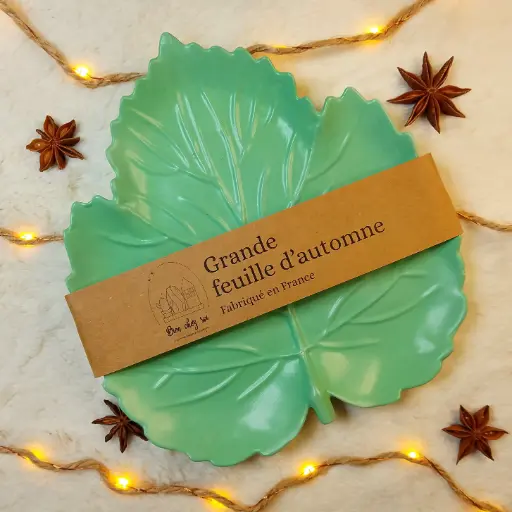 Vide poche Grande feuille d'automne vert