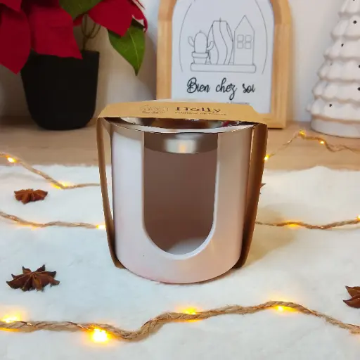 Brûle parfum Holly marbré rose