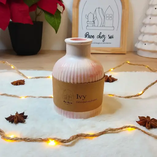 Vase Ivy marbré rose