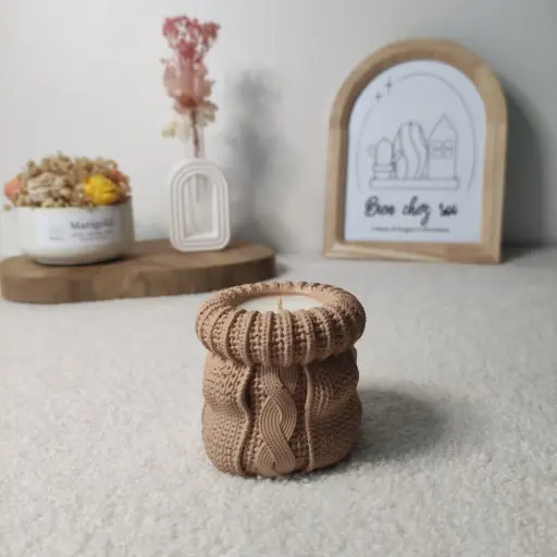 Bougie Chocolat noisettes tricot