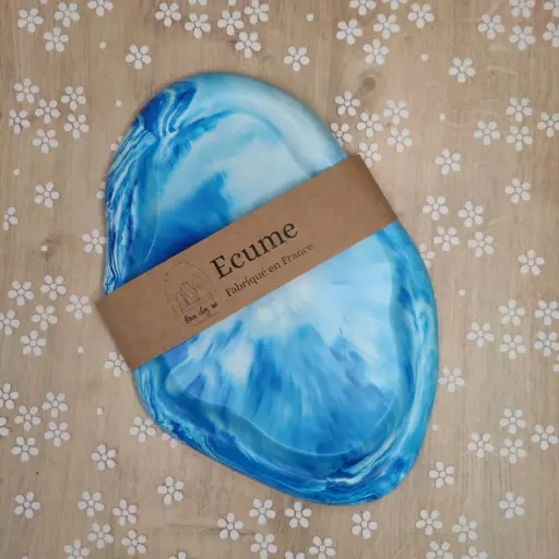 Vide poche Ecume bleu marbré