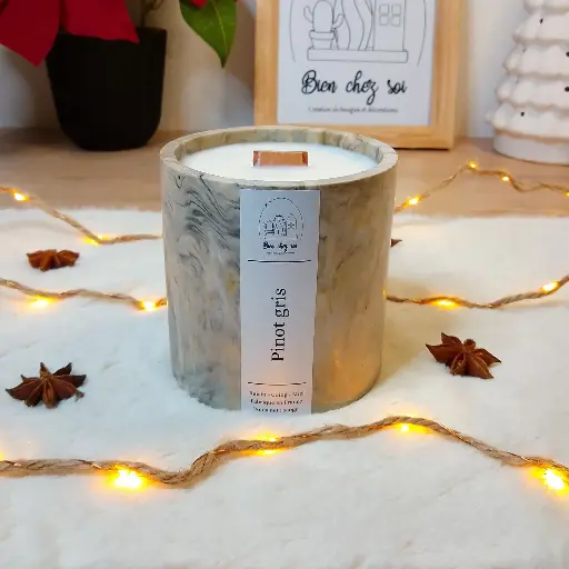 Bougie Pinot gris marbrée