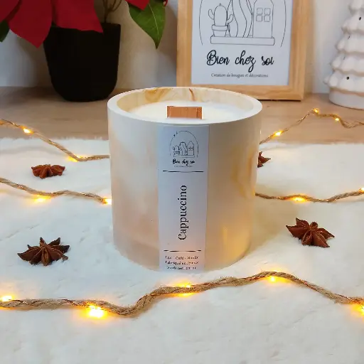 Bougie Cappuccino marbrée